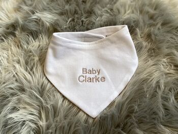 Personalised Embroidered Triangle Baby Bib, 4 of 10
