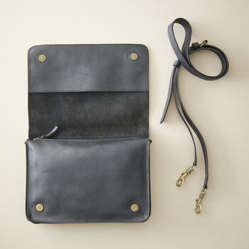 Fair Trade Leather Clutch Bag Detachable Strap, 8 of 12