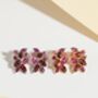 Large Red Gemstone Cluster Earrings In Sterling Silver And Gold, thumbnail 7 of 12