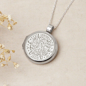 90th Birthday 1935 Sixpence Locket Necklace, 2 of 7