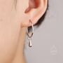 Sterling Silver Droplet Dangle Hoop Earrings, thumbnail 6 of 11