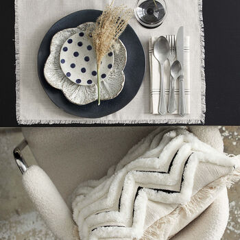 Izra Fluffy Textured Zig Zag Monochrome Cushion, 6 of 10