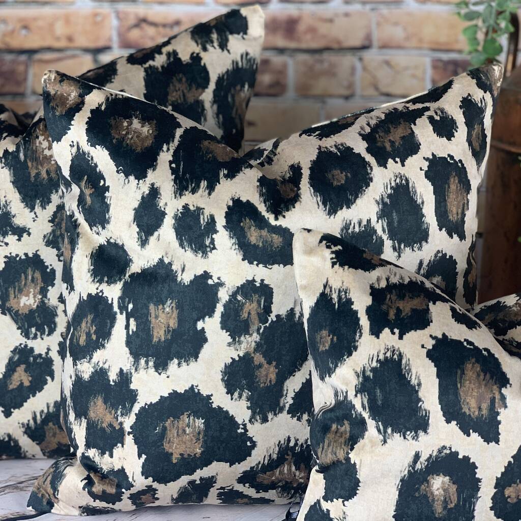Ocelot Animal Print Velvet Cushion By Lulu Interiors