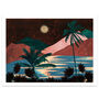 Tropical Night Mountain Landscape Art Print, thumbnail 3 of 8