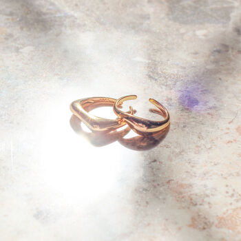 Indra Double Wave Ring Set | 18 K Gold Plated, 2 of 9