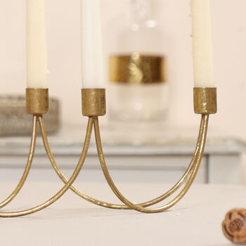 Luxury Gold Wave Candle Holder Centrepiece, 3 of 6