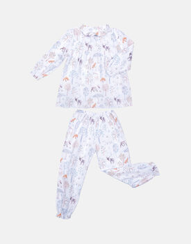 Children's Cotton Pyjama Set Woodland Snow Forest, 5 of 8