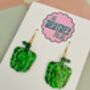 Bell Pepper Glitter Resin Earrings, thumbnail 9 of 11