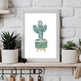 Scandi Boho Cactus Plant Wall Art Print No. One, thumbnail 1 of 4