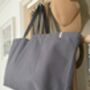 Extra Large Beach Bag Grey Canvas Tote Bag, thumbnail 3 of 7