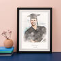 Graduation Watercolour Portrait Print, thumbnail 4 of 9