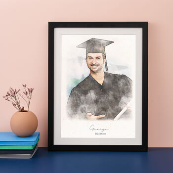 Graduation Watercolour Portrait Print, 4 of 9