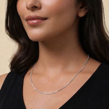 Sterling Silver Light Box Chain Necklace – 16in To 20in, 2 of 10