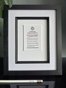 'Library Notes' Little Letterpress Print, 3 of 4