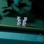 Sterling Silver Hand Painted Enamel Hydrangea Flower Bouquet Stud Earrings, thumbnail 1 of 11