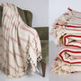 Personaliesd Handloomed Striped Blanket, thumbnail 6 of 7