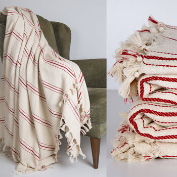 Personaliesd Handloomed Striped Blanket, 6 of 7