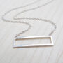 Recycled Silver Horizontal Frame Necklace, thumbnail 2 of 4