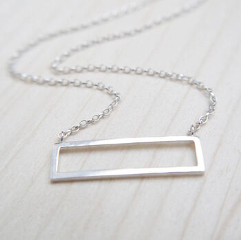 Recycled Silver Horizontal Frame Necklace, 2 of 4