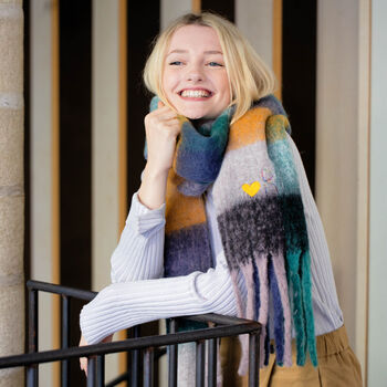 Colour Block Chunky Squares Blanket Scarf, 4 of 12
