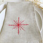 Embroidered Snowflake Linen Napkins, thumbnail 3 of 3