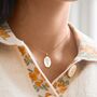 Birth Flower Oval Personalised Necklace, thumbnail 4 of 12