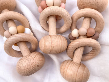 Personalised Dumbbell Wooden Rattle, 3 of 6