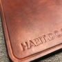 Personalised Stamped Leather Mouse Mat, Spanish Brown, thumbnail 7 of 12