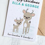 Grandchildren's Christmas Card Personalised With Deer, thumbnail 1 of 5