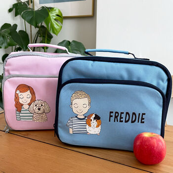 Personalised Back To School Lunch Bag With Pet On, 2 of 12
