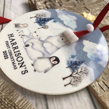 Personalised Baby First Christmas Polar Bear, 2 of 3