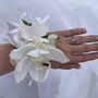 White Orchid Wrist Corsage, thumbnail 1 of 11