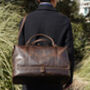 Leather Weekend Bag With Jacket Compartment, thumbnail 9 of 11