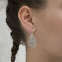 Sterling Silver Flower Teardrop Earrings, thumbnail 2 of 4