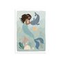 Mermaid And The Narwhal Kids Friendship Art Print, thumbnail 1 of 2