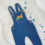 Leopard Personalised Baby/Kids Denim Dungarees, thumbnail 1 of 3