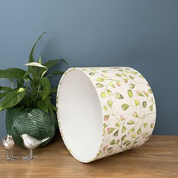 Lime Green And Pink Floral Buds Lampshades, 9 of 10