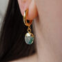 Moss Agate Hoop Earrings, thumbnail 3 of 11