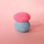 Pink And Blue Neon Pebble Candle, thumbnail 1 of 3