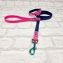 Waterproof Dog Collar And Lead Set Navy/Electric Pink, thumbnail 1 of 3