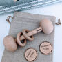 Personalised Wooden Rattle And Decision Coin's, thumbnail 3 of 4