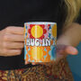 A Hug In A Mug Retro Florals Gift Mug, thumbnail 3 of 4