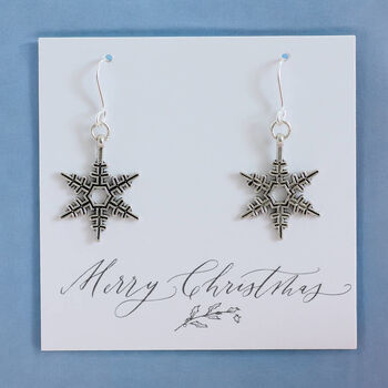 Vintage Style Snowflake Earrings, 4 of 7