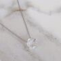 Clear Quartz Teardrop April Birthstone Necklace Sterling Silver, thumbnail 2 of 5