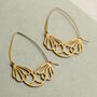 Gold Flower Hoop Earrings, thumbnail 1 of 7