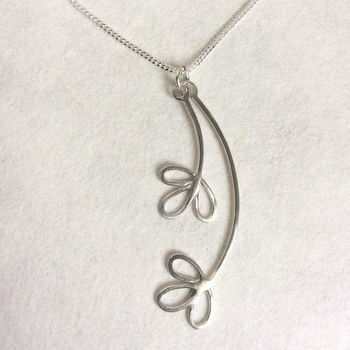 Silver Double Trefoil Necklace, 2 of 3