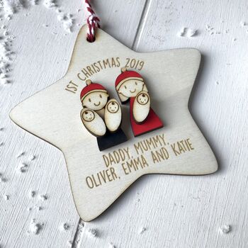 Personalised Triplets Family's 1st Christmas Decoration, 2 of 3