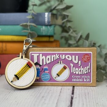 Thank You, Teacher! Pencil Mini Matchbox Cross Stitch Kit, 2 of 3