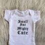 Embroidered Small But Mighty White Babygrow, thumbnail 4 of 9