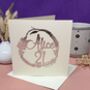 Personalised 21st Floral Birthday Papercut Card, thumbnail 1 of 12